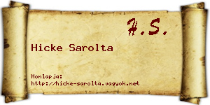 Hicke Sarolta névjegykártya