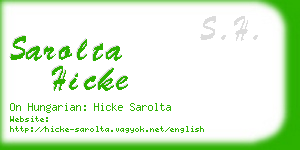 sarolta hicke business card
